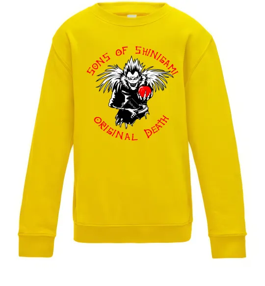 Детский Свитшот Death Note Sons of Shinigami Солнечно желтый фото