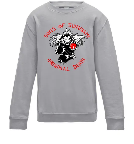 Детский Свитшот Death Note Sons of Shinigami Серый меланж фото