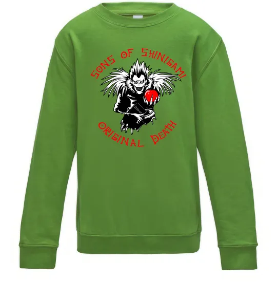 Детский Свитшот Death Note Sons of Shinigami Лаймовый фото