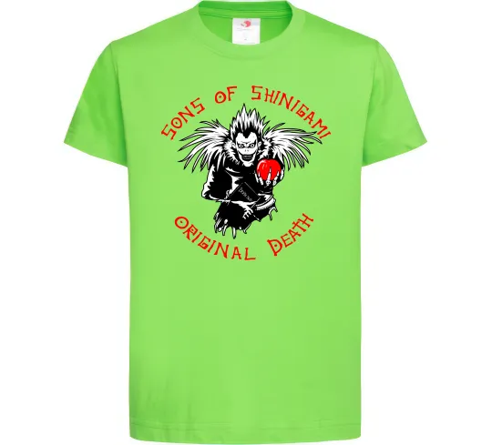 Детская футболка Death Note Sons of Shinigami Лаймовый фото