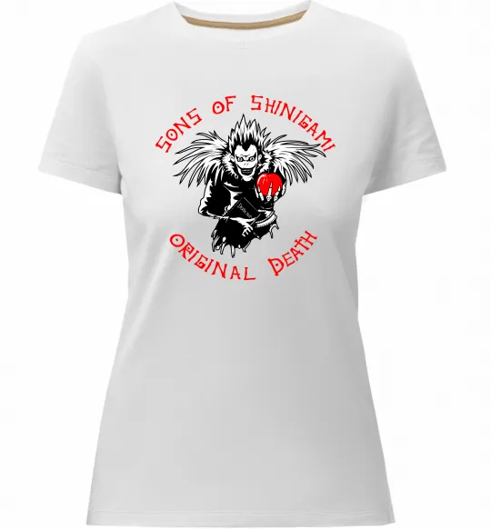 Женская премиум футболка Death Note Sons of Shinigami Белый фото