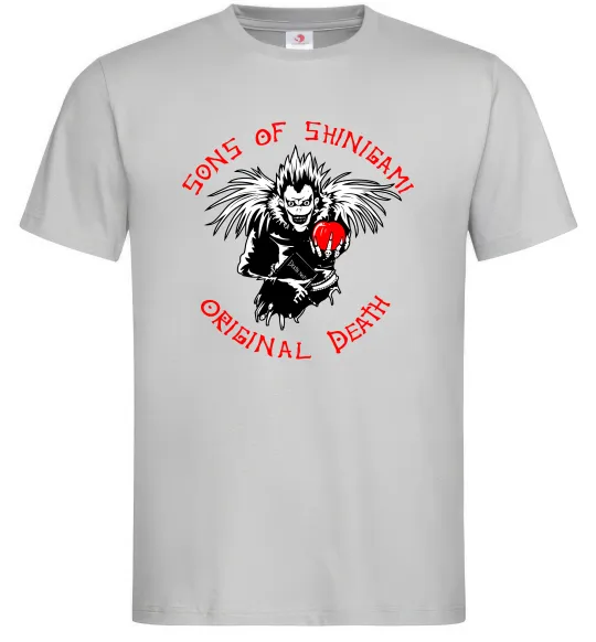 Мужская футболка Death Note Sons of Shinigami Серый фото