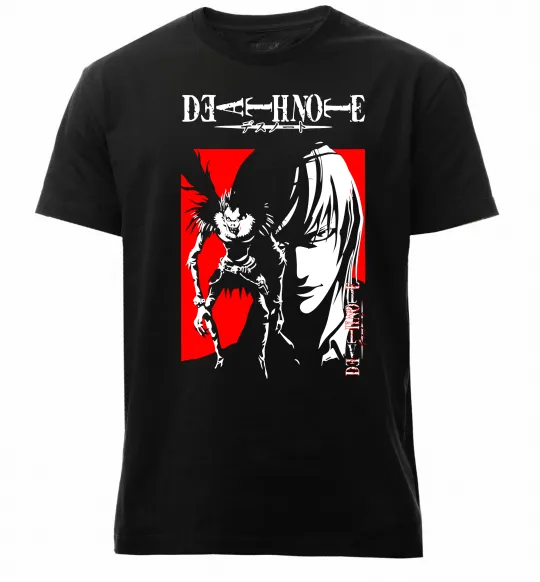 Мужская премиум футболка Death Note Лайт Черный фото