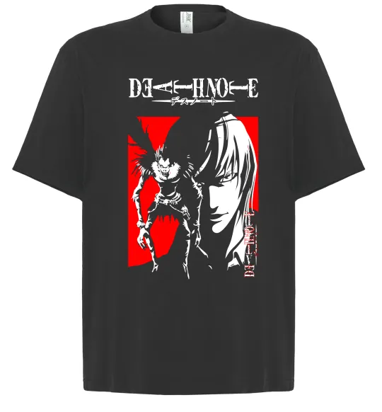 Футболка Оверсайз Death Note Лайт Черный фото