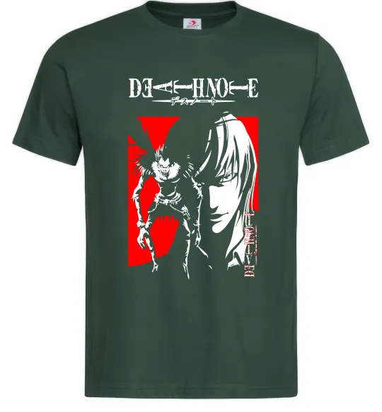 Мужская футболка Death Note Лайт Темно-зеленый фото