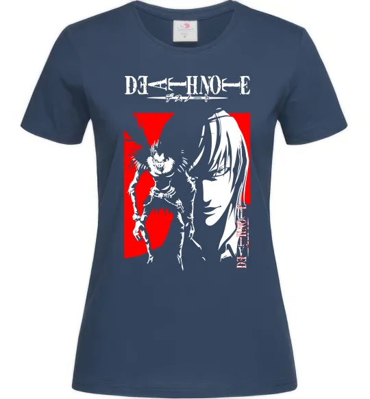 Женская футболка Death Note Лайт Темно-синий фото