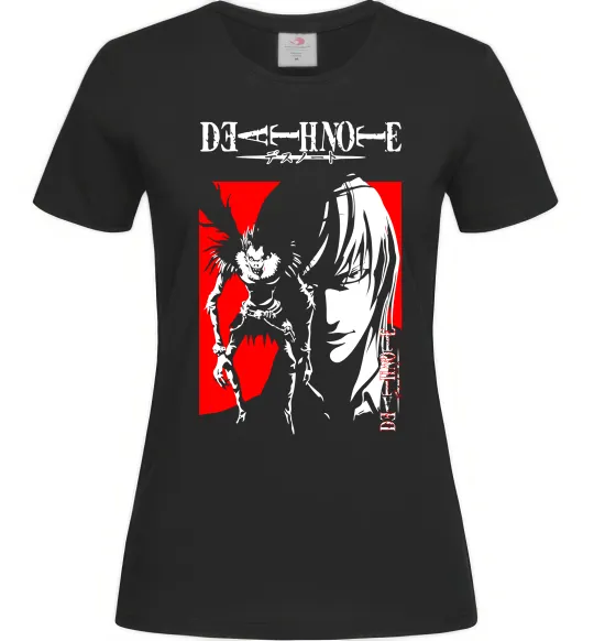 Женская футболка Death Note Лайт Черный фото