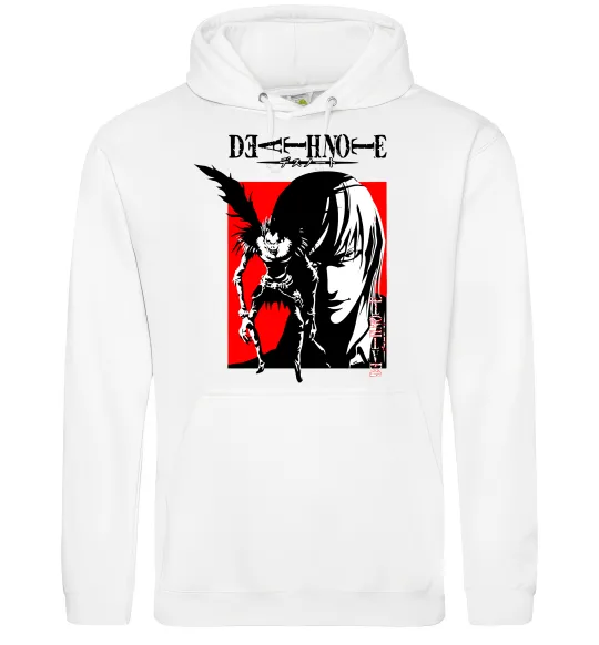 Мужская толстовка (худи) Death Note Лайт Белый фото