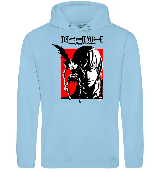 Мужская толстовка (худи) Death Note Лайт Голубой фото