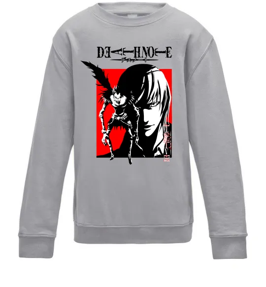 Детский Свитшот Death Note Лайт Серый меланж фото