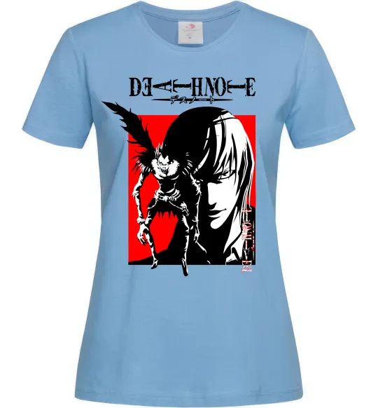 Женская футболка Death Note Лайт Голубой фото