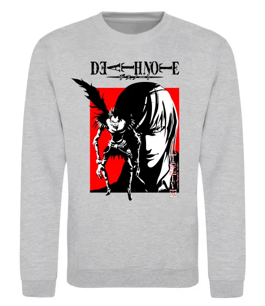 Свитшот Death Note Лайт Серый меланж фото