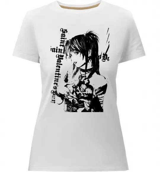 Женская премиум футболка Death Note Міса Амане Белый фото