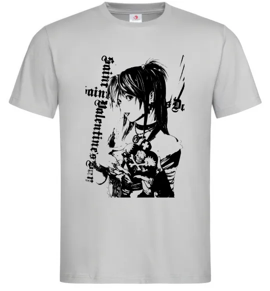 Мужская футболка Death Note Міса Амане Серый фото