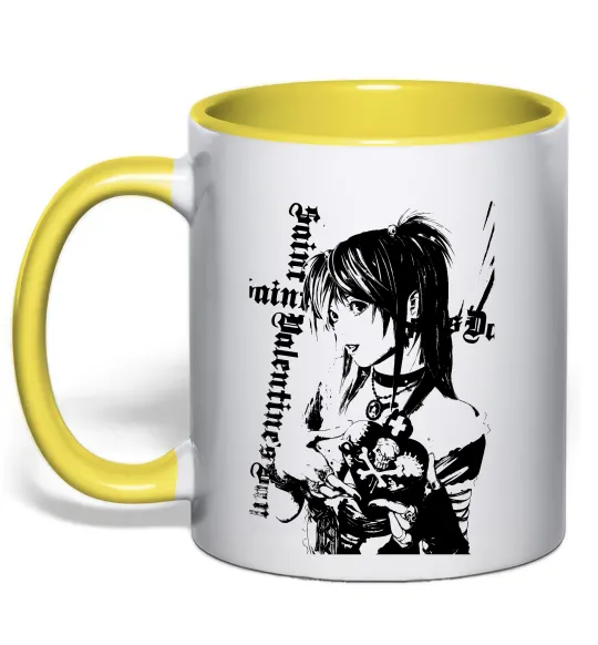 Чашка с цветной ручкой Death Note Міса Амане Солнечно желтый фото