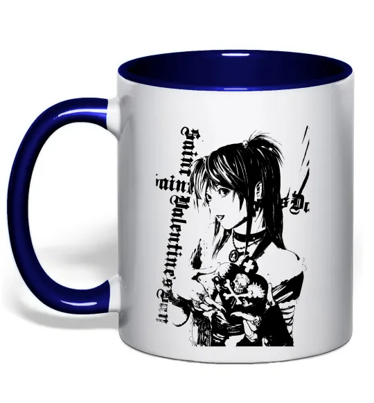 Чашка с цветной ручкой Death Note Міса Амане Глубокий темно-синий фото