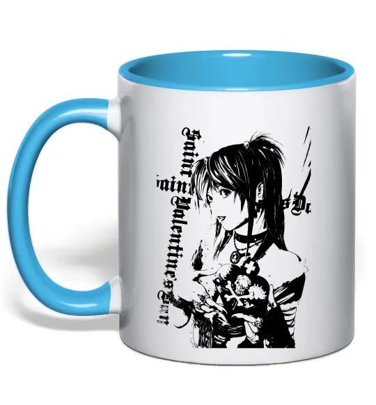 Чашка с цветной ручкой Death Note Міса Амане Голубой фото