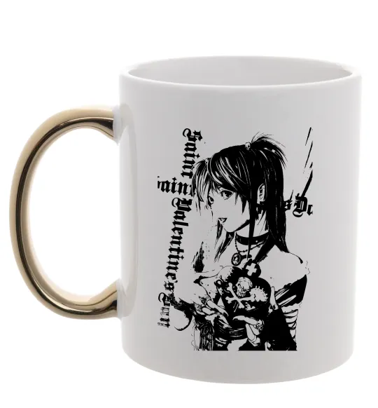 Чашка с цветной ручкой Death Note Міса Амане Золото фото