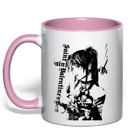 Чашка с цветной ручкой Death Note Міса Амане Нежно розовый фото