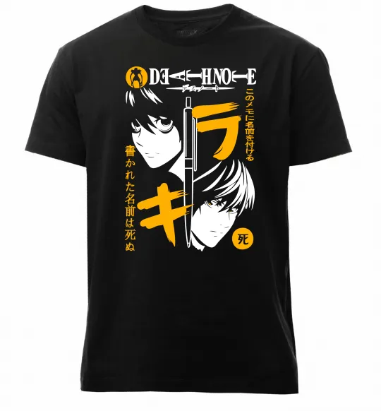 Мужская премиум футболка Death Note персонажі Черный фото