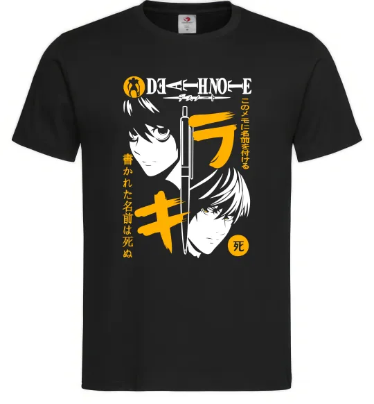 Мужская футболка Death Note персонажі Черный фото