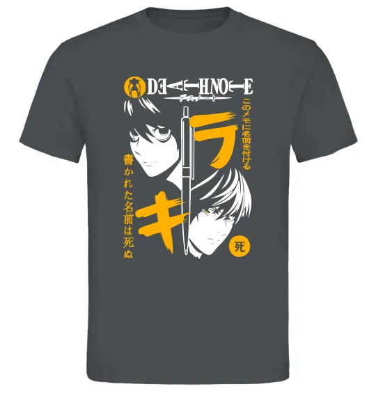 Мужская футболка Death Note персонажі Графит фото