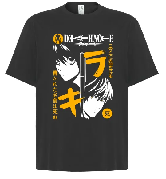 Футболка Оверсайз Death Note персонажі Черный фото