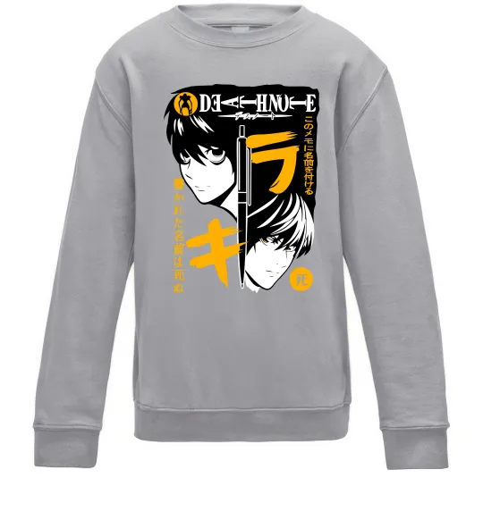 Детский Свитшот Death Note персонажі Серый меланж фото