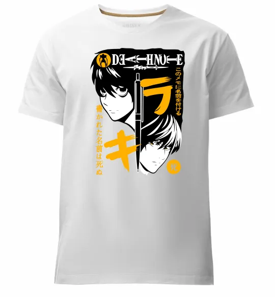 Мужская премиум футболка Death Note персонажі Белый фото