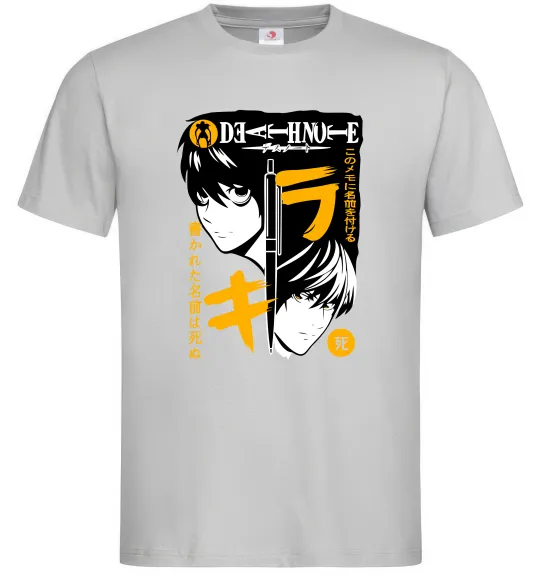 Мужская футболка Death Note персонажі Серый фото