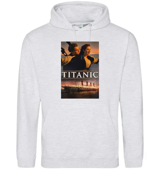 Женская толстовка (худи) Титанік Джек та Роза Серый меланж фото