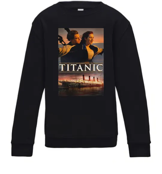 Детский Свитшот Титанік Джек та Роза Черный фото
