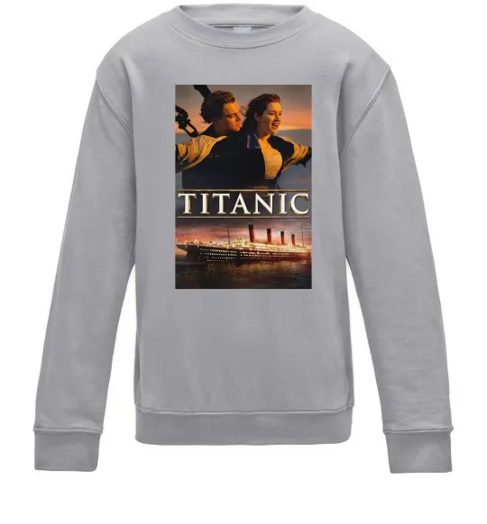 Детский Свитшот Титанік Джек та Роза Серый меланж фото