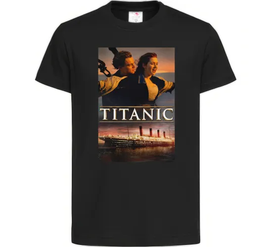 Детская футболка Титанік Джек та Роза Черный фото
