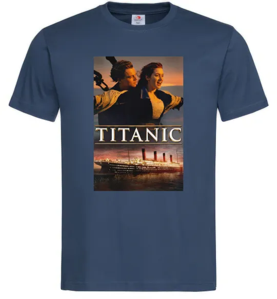 Мужская футболка Титанік Джек та Роза Темно-синий фото