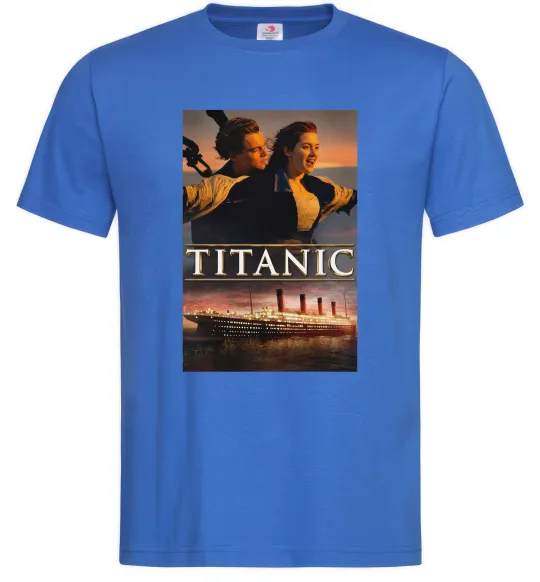 Мужская футболка Титанік Джек та Роза Ярко-синий фото