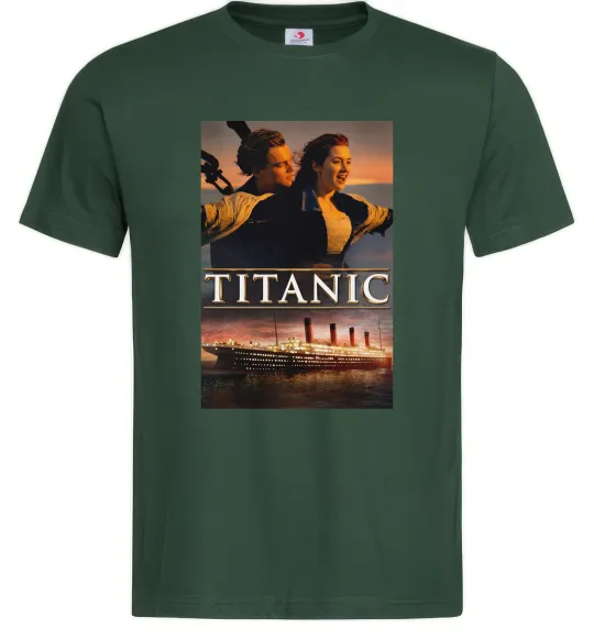 Мужская футболка Титанік Джек та Роза Темно-зеленый фото