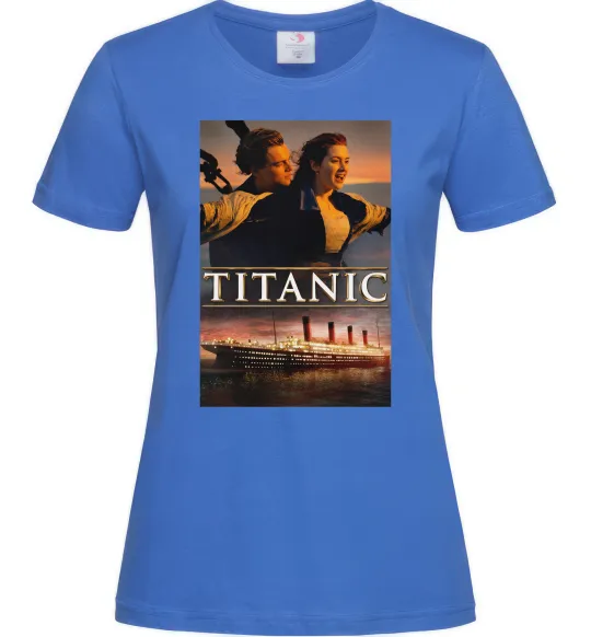 Женская футболка Титанік Джек та Роза Ярко-синий фото
