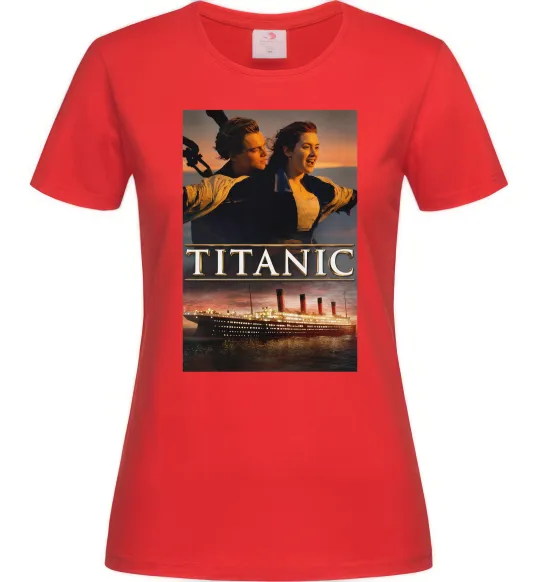 Женская футболка Титанік Джек та Роза Красный фото