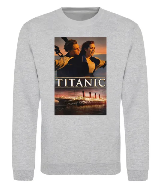 Свитшот Титанік Джек та Роза Серый меланж фото