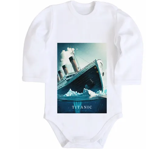 Дитячий бодік Titanic тоне Білий фото