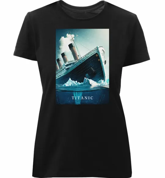 Женская премиум футболка Titanic тоне Черный фото