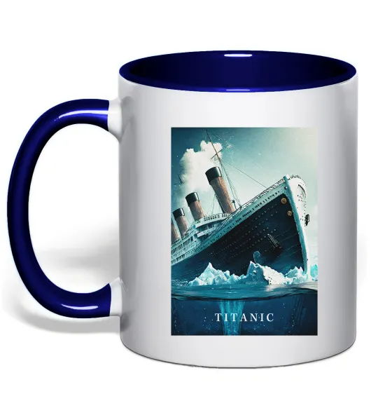 Чашка с цветной ручкой Titanic тоне Глубокий темно-синий фото