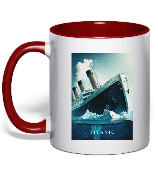 Чашка с цветной ручкой Titanic тоне Красный фото