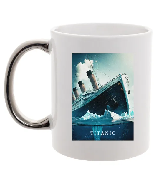 Чашка с цветной ручкой Titanic тоне Серебро фото