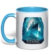 Чашка с цветной ручкой Титанік постер Голубой фото