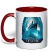 Чашка с цветной ручкой Титанік постер Красный фото