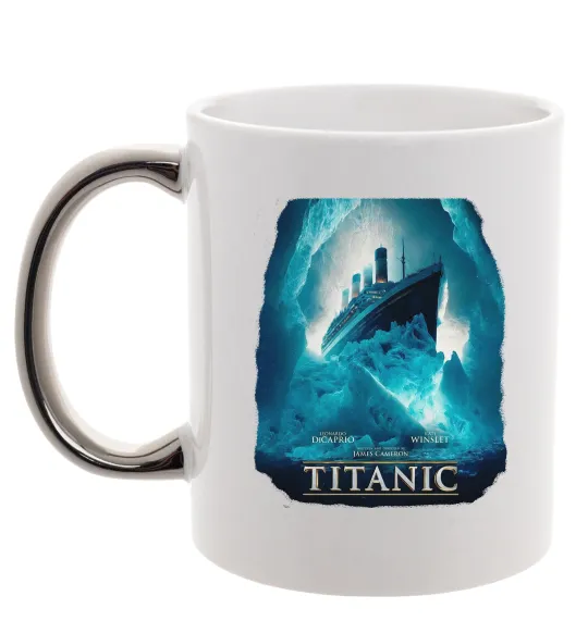 Чашка с цветной ручкой Титанік постер Серебро фото