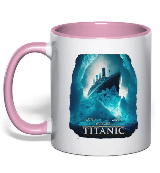 Чашка с цветной ручкой Титанік постер Нежно розовый фото