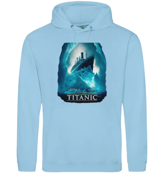 Чоловіча толстовка (худі) Титанік постер Блакитний фото
